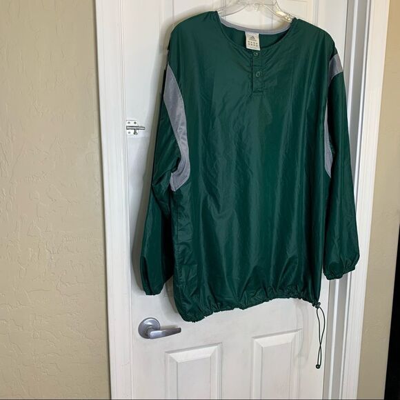 Adidas Pullover Windbreaker Lightweight Jacket Green Size 2XL - Picture 3 of 10